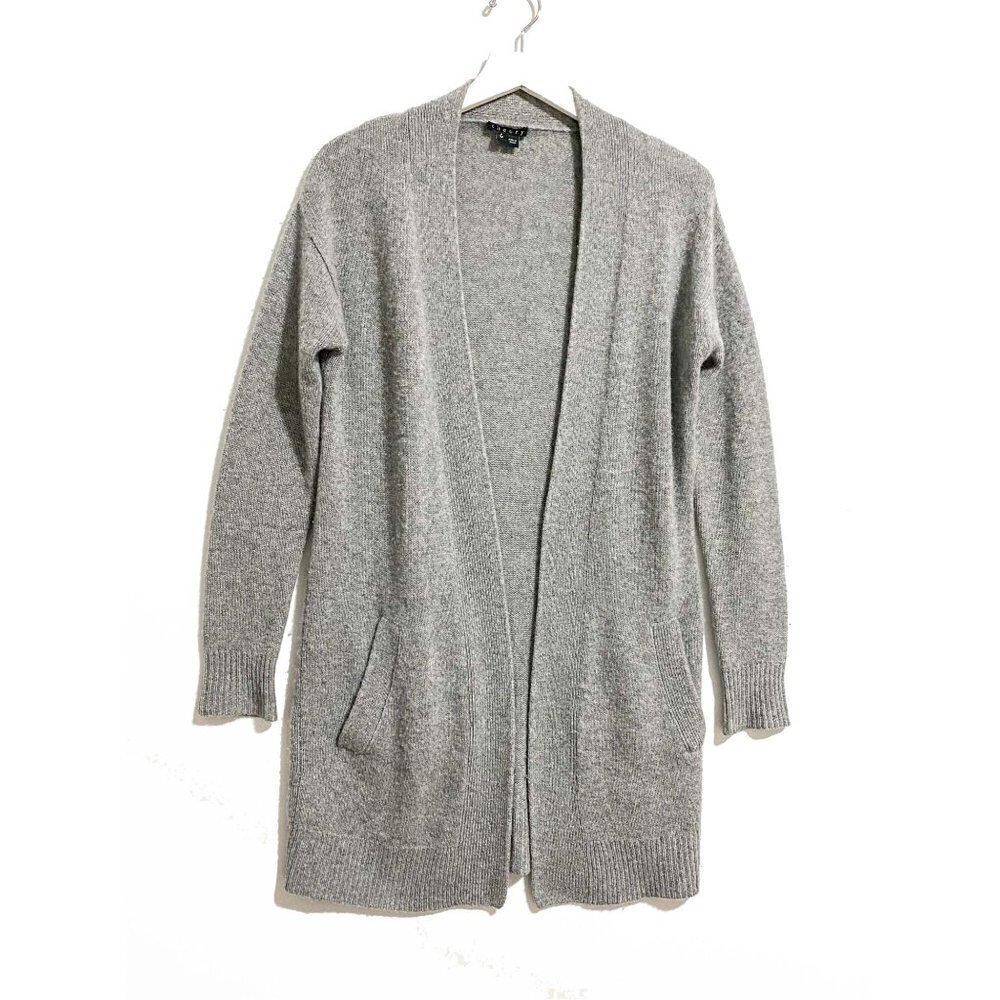 Theory Analiese Gray Open Front Cashmere Cardigan, Size P/XS